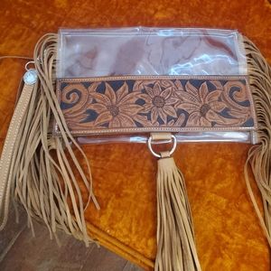 Custom made clear clutch. Perfect for stadium events!